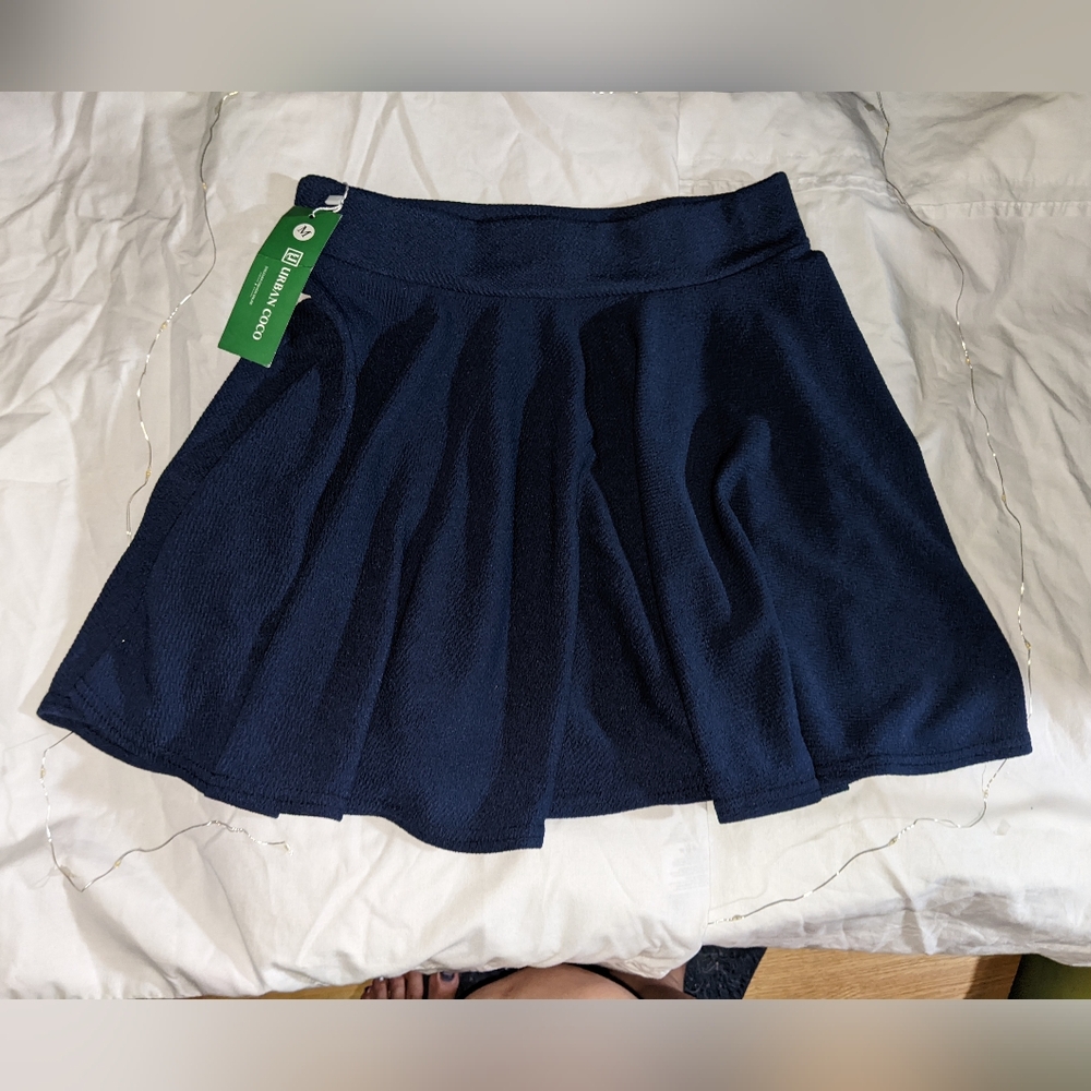 Chic Navy Skater Skirt By Urban CoCo Size M
